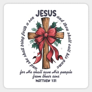 Jesus Christmas Cross Holiday Faith Magnet